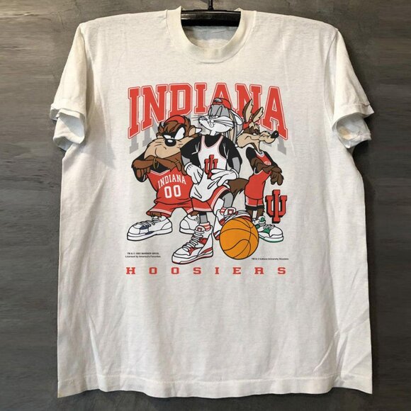 Vintage Indiana University Hoosiers Looney Tunes Basketball Shirt - Picture 3 of 3